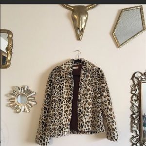 Fux fur leopard jacket